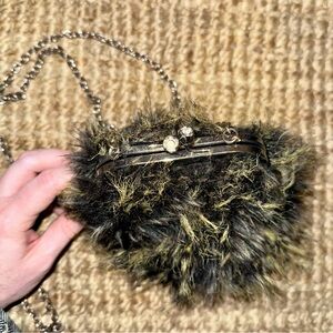BCBGeneration Faux Fur Chain Bag